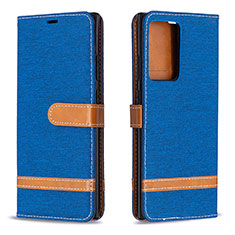 Leather Case Stands Flip Cover Holder B16F for Samsung Galaxy Note 20 Ultra 5G Blue