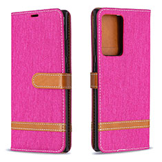 Leather Case Stands Flip Cover Holder B16F for Samsung Galaxy Note 20 Ultra 5G Hot Pink