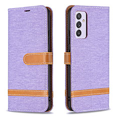 Leather Case Stands Flip Cover Holder B16F for Samsung Galaxy Quantum2 5G Clove Purple