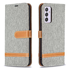 Leather Case Stands Flip Cover Holder B16F for Samsung Galaxy Quantum2 5G Gray