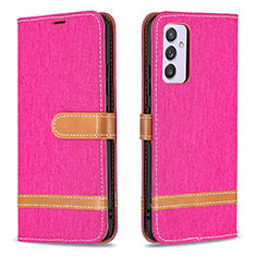 Leather Case Stands Flip Cover Holder B16F for Samsung Galaxy Quantum2 5G Hot Pink