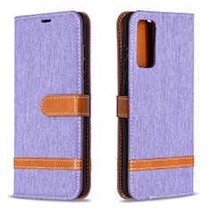 Leather Case Stands Flip Cover Holder B16F for Samsung Galaxy S20 FE (2022) 5G Clove Purple