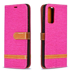 Leather Case Stands Flip Cover Holder B16F for Samsung Galaxy S20 FE (2022) 5G Hot Pink
