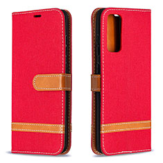 Leather Case Stands Flip Cover Holder B16F for Samsung Galaxy S20 FE (2022) 5G Red