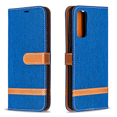 Leather Case Stands Flip Cover Holder B16F for Samsung Galaxy S20 Lite 5G Blue