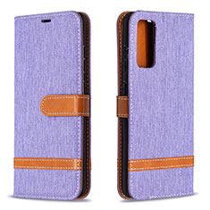 Leather Case Stands Flip Cover Holder B16F for Samsung Galaxy S20 Lite 5G Clove Purple