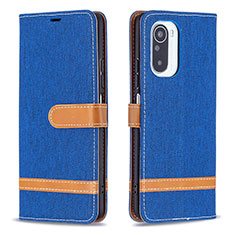Leather Case Stands Flip Cover Holder B16F for Xiaomi Mi 11X 5G Blue