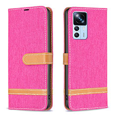 Leather Case Stands Flip Cover Holder B16F for Xiaomi Mi 12T Pro 5G Hot Pink