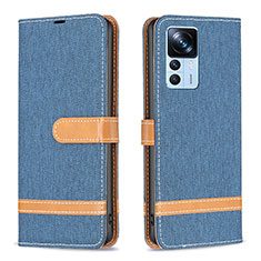 Leather Case Stands Flip Cover Holder B16F for Xiaomi Mi 12T Pro 5G Navy Blue
