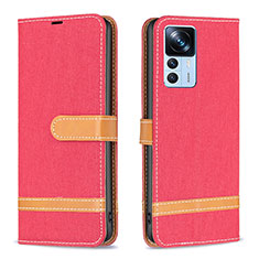 Leather Case Stands Flip Cover Holder B16F for Xiaomi Mi 12T Pro 5G Red