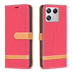 Leather Case Stands Flip Cover Holder B16F for Xiaomi Mi 13 5G Red