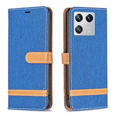 Leather Case Stands Flip Cover Holder B16F for Xiaomi Mi 13 Pro 5G Blue