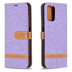 Leather Case Stands Flip Cover Holder B16F for Xiaomi Poco M5S Clove Purple