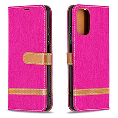 Leather Case Stands Flip Cover Holder B16F for Xiaomi Poco M5S Hot Pink
