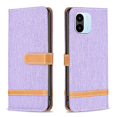 Leather Case Stands Flip Cover Holder B16F for Xiaomi Redmi A1 Clove Purple
