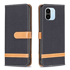 Leather Case Stands Flip Cover Holder B16F for Xiaomi Redmi A2 Black