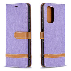 Leather Case Stands Flip Cover Holder B16F for Xiaomi Redmi Note 10 Pro 4G Clove Purple