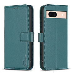 Leather Case Stands Flip Cover Holder B17F for Google Pixel 8a 5G Green
