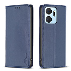 Leather Case Stands Flip Cover Holder B17F for Huawei Honor X7a Blue