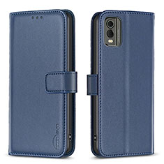 Leather Case Stands Flip Cover Holder B17F for Nokia C210 Blue