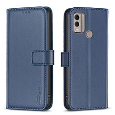 Leather Case Stands Flip Cover Holder B17F for Nokia C22 Blue