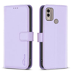 Leather Case Stands Flip Cover Holder B17F for Nokia C22 Clove Purple