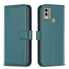 Leather Case Stands Flip Cover Holder B17F for Nokia C22 Green