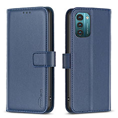 Leather Case Stands Flip Cover Holder B17F for Nokia G11 Blue