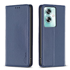 Leather Case Stands Flip Cover Holder B17F for Oppo A79 5G Blue