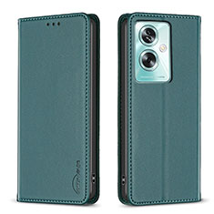 Leather Case Stands Flip Cover Holder B17F for Oppo A79 5G Green