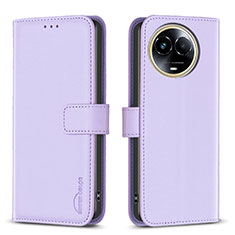 Leather Case Stands Flip Cover Holder B17F for Realme 11 5G Clove Purple