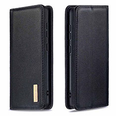 Leather Case Stands Flip Cover Holder B17F for Samsung Galaxy A20 Black