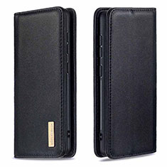 Leather Case Stands Flip Cover Holder B17F for Samsung Galaxy A30 Black