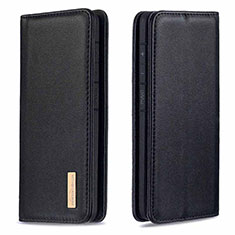 Leather Case Stands Flip Cover Holder B17F for Samsung Galaxy A40 Black