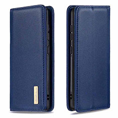 Leather Case Stands Flip Cover Holder B17F for Samsung Galaxy A41 Blue