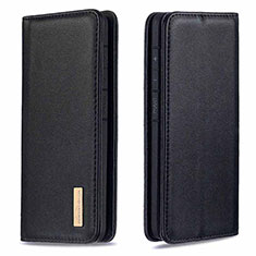 Leather Case Stands Flip Cover Holder B17F for Samsung Galaxy A70 Black