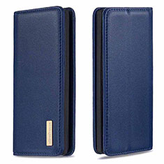 Leather Case Stands Flip Cover Holder B17F for Samsung Galaxy Note 10 Plus 5G Blue
