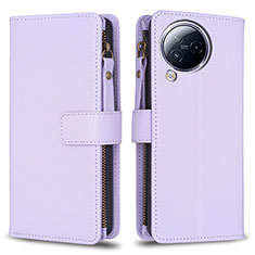 Leather Case Stands Flip Cover Holder B17F for Xiaomi Civi 3 5G Clove Purple