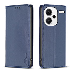 Leather Case Stands Flip Cover Holder B17F for Xiaomi Redmi Note 13 Pro+ Plus 5G Blue