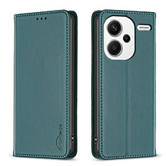 Leather Case Stands Flip Cover Holder B17F for Xiaomi Redmi Note 13 Pro+ Plus 5G Green