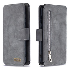 Leather Case Stands Flip Cover Holder B18F for Samsung Galaxy Note 10 Lite Gray