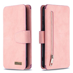 Leather Case Stands Flip Cover Holder B18F for Samsung Galaxy Note 10 Lite Rose Gold
