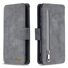 Leather Case Stands Flip Cover Holder B18F for Samsung Galaxy Note 20 5G Gray