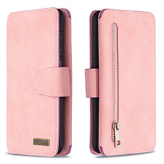 Leather Case Stands Flip Cover Holder B18F for Samsung Galaxy S20 Plus 5G Rose Gold