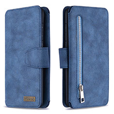 Leather Case Stands Flip Cover Holder B18F for Samsung Galaxy S20 Plus Blue