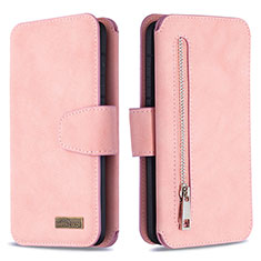 Leather Case Stands Flip Cover Holder B18F for Samsung Galaxy S20 Rose Gold