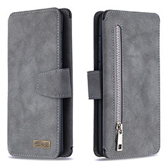 Leather Case Stands Flip Cover Holder B18F for Samsung Galaxy S20 Ultra Gray