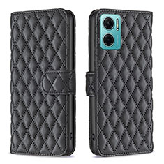 Leather Case Stands Flip Cover Holder B19F for Xiaomi Redmi 10 Prime Plus 5G Black