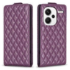 Leather Case Stands Flip Cover Holder B20F for Xiaomi Redmi Note 13 Pro+ Plus 5G Purple