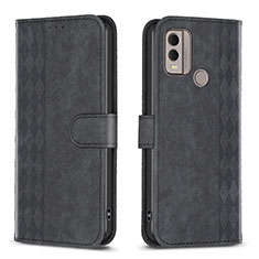 Leather Case Stands Flip Cover Holder B21F for Nokia C22 Black